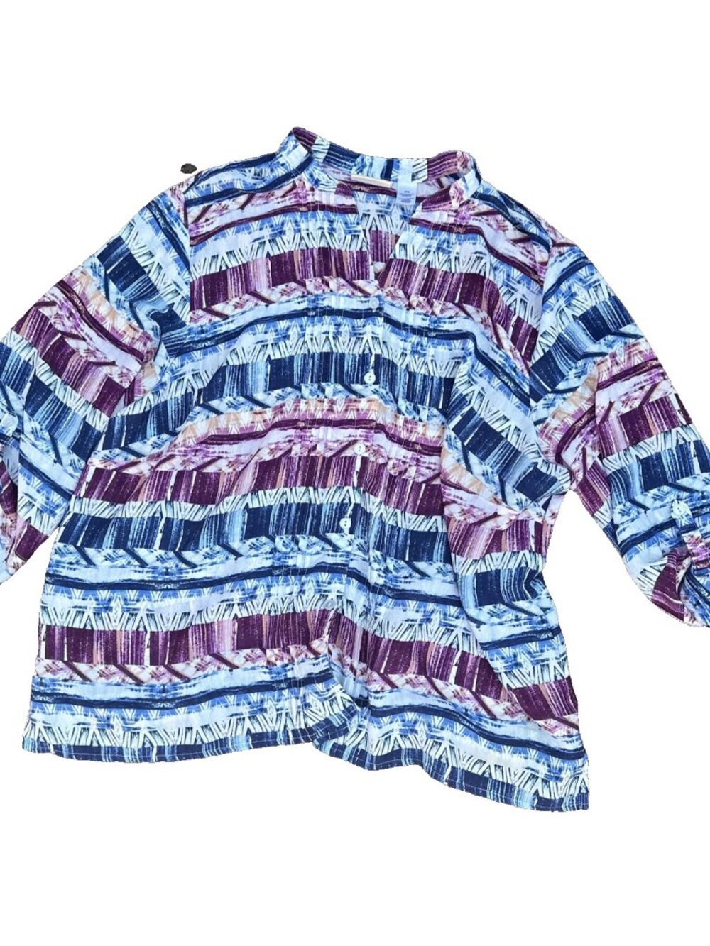 VTG Alfred Dunner Women's Top Blouse Shirt 22W Button-Down Shacket Granny Core